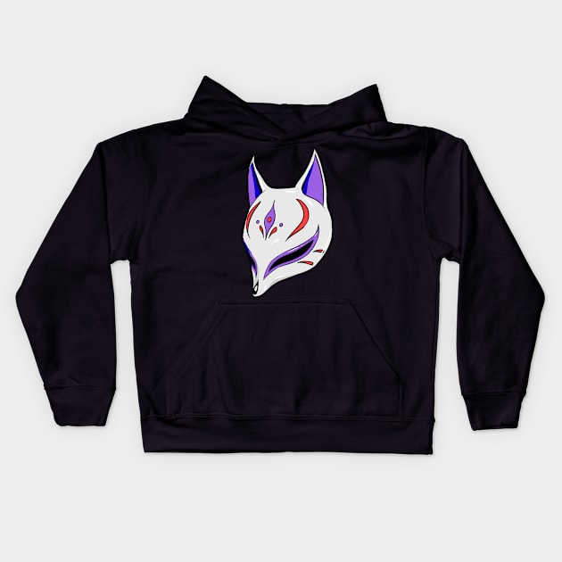 Kitsune mask 3 Kids Hoodie by Mang Kumis